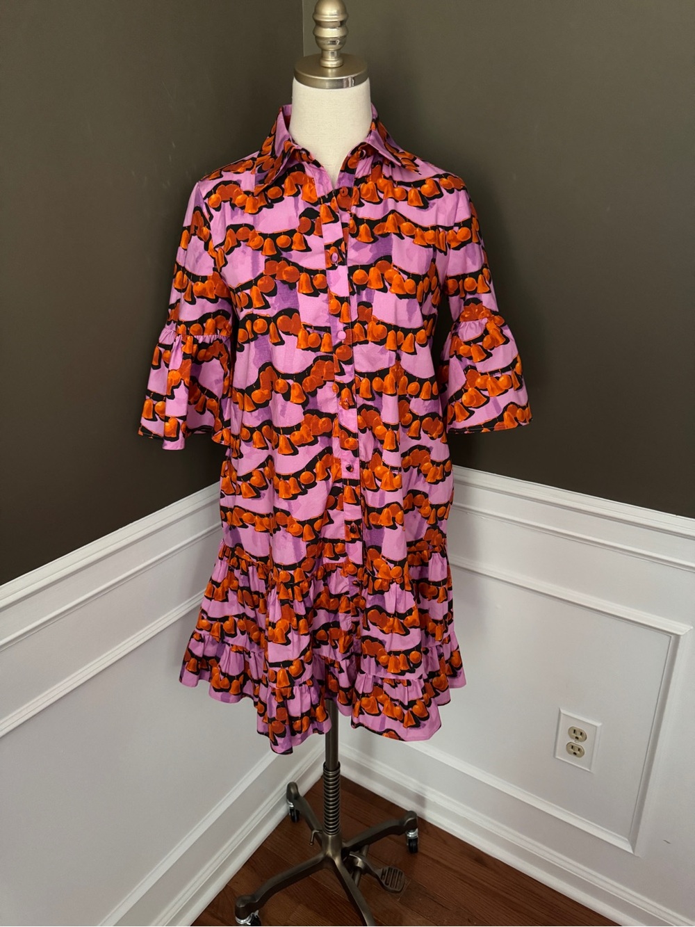 La Double J. Print Shirt Dress. XS.